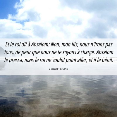Picture 06 - 2 Samuel 13:25 LSG - Et le roi dit à Absalom: Non, mon fils, nous - Bible Verse Picture