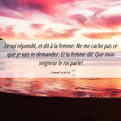 Picture 06 - 2 Samuel 14:18 LSG - Le roi répondit, et dit à la femme: Ne me cache - Bible Verse Picture