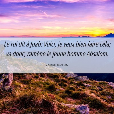 Picture 06 - 2 Samuel 14:21 LSG - Le roi dit à Joab: Voici, je veux bien faire - Bible Verse Picture