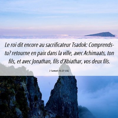 Picture 06 - 2 Samuel 15:27 LSG - Le roi dit encore au sacrificateur Tsadok: - Bible Verse Picture