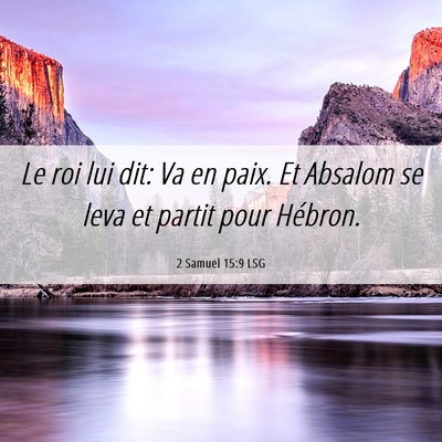 Picture 06 - 2 Samuel 15:9 LSG - Le roi lui dit: Va en paix. Et Absalom se leva et - Bible Verse Picture