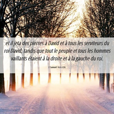 Picture 06 - 2 Samuel 16:6 LSG - et il jeta des pierres à David et à tous les - Bible Verse Picture
