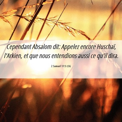 Picture 06 - 2 Samuel 17:5 LSG - Cependant Absalom dit: Appelez encore Huschaï, - Bible Verse Picture