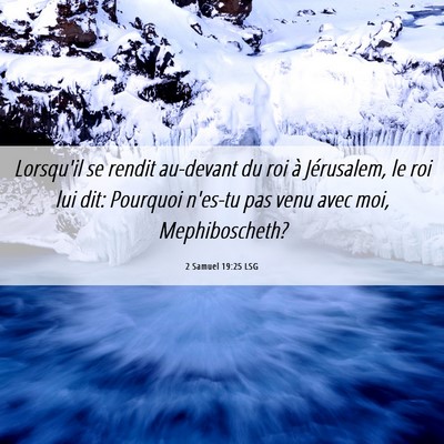 Picture 06 - 2 Samuel 19:25 LSG - Lorsqu'il se rendit au-devant du roi à - Bible Verse Picture