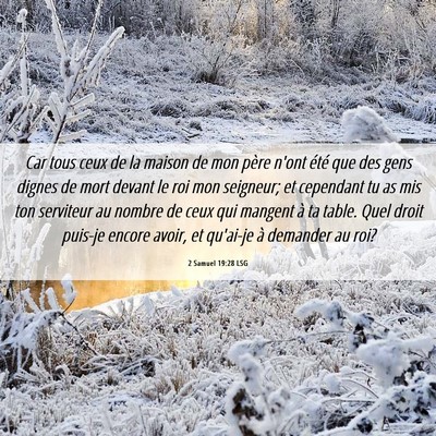 Picture 06 - 2 Samuel 19:28 LSG - Car tous ceux de la maison de mon père n'ont - Bible Verse Picture