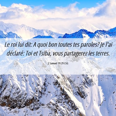 Picture 06 - 2 Samuel 19:29 LSG - Le roi lui dit: A quoi bon toutes tes paroles? Je - Bible Verse Picture
