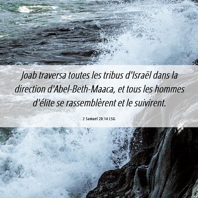 Picture 06 - 2 Samuel 20:14 LSG - Joab traversa toutes les tribus d'Israël dans la - Bible Verse Picture