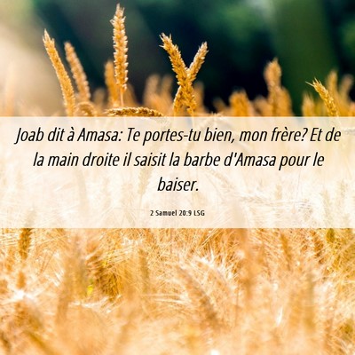 Picture 06 - 2 Samuel 20:9 LSG - Joab dit à Amasa: Te portes-tu bien, mon frère? - Bible Verse Picture