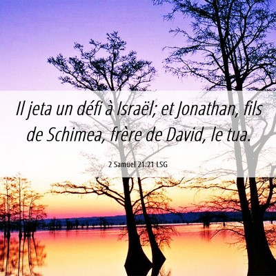 Picture 06 - 2 Samuel 21:21 LSG - Il jeta un défi à Israël; et Jonathan, fils de - Bible Verse Picture