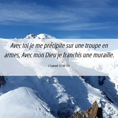 Picture 06 - 2 Samuel 22:30 LSG - Avec toi je me précipite sur une troupe en - Bible Verse Picture