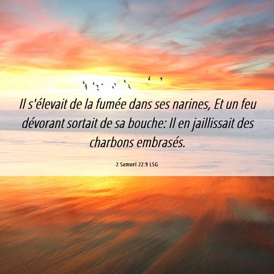 Picture 06 - 2 Samuel 22:9 LSG - Il s'élevait de la fumée dans ses narines, Et - Bible Verse Picture