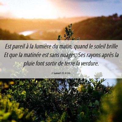 Picture 06 - 2 Samuel 23:4 LSG - Est pareil à la lumière du matin, quand le - Bible Verse Picture