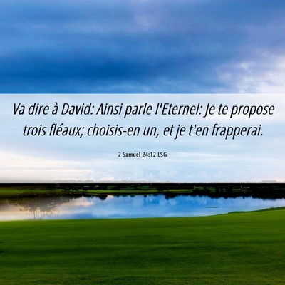 Picture 06 - 2 Samuel 24:12 LSG - Va dire à David: Ainsi parle l'Eternel: Je te - Bible Verse Picture