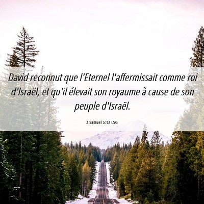 Picture 06 - 2 Samuel 5:12 LSG - David reconnut que l'Eternel l'affermissait comme - Bible Verse Picture