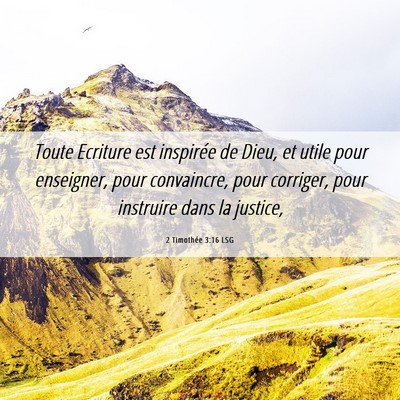 Picture 06 - 2 Timothée 3:16 LSG - Toute Ecriture est inspirée de Dieu, et utile - Bible Verse Picture