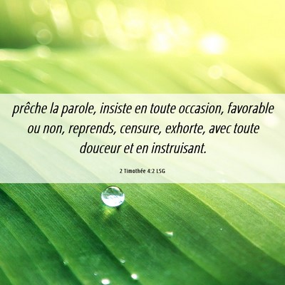 Picture 06 - 2 Timothée 4:2 LSG - prêche la parole, insiste en toute occasion, - Bible Verse Picture