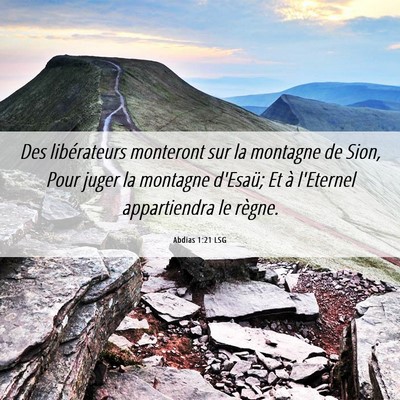 Picture 06 - Abdias 1:21 LSG - Des libérateurs monteront sur la montagne de - Bible Verse Picture