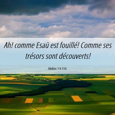 Picture 06 - Abdias 1:6 LSG - Ah! comme Esaü est fouillé! Comme ses trésors - Bible Verse Picture