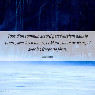 Picture 06 - Actes 1:14 LSG - Tous d'un commun accord persévéraient dans la - Bible Verse Picture