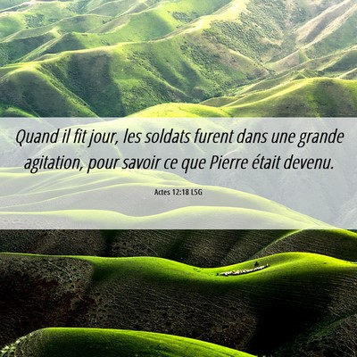 Picture 06 - Actes 12:18 LSG - Quand il fit jour, les soldats furent dans une - Bible Verse Picture