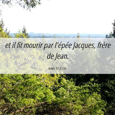 Picture 06 - Actes 12:2 LSG - et il fit mourir par l'épée Jacques, frère de - Bible Verse Picture