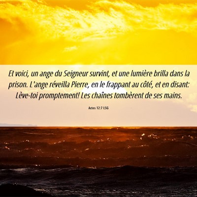 Picture 06 - Actes 12:7 LSG - Et voici, un ange du Seigneur survint, et une - Bible Verse Picture