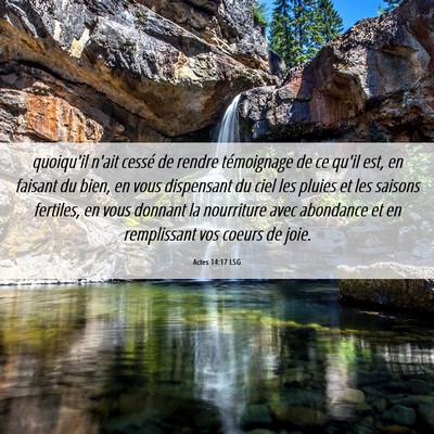 Picture 06 - Actes 14:17 LSG - quoiqu'il n'ait cessé de rendre témoignage de - Bible Verse Picture