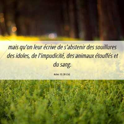 Picture 06 - Actes 15:20 LSG - mais qu'on leur écrive de s'abstenir des - Bible Verse Picture
