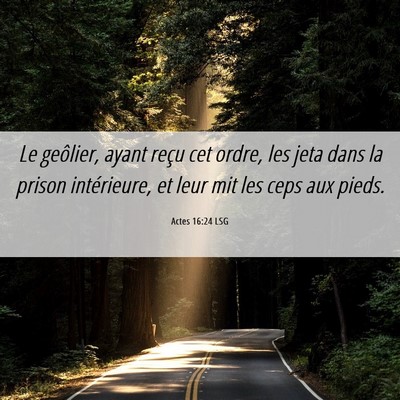 Picture 06 - Actes 16:24 LSG - Le geôlier, ayant reçu cet ordre, les jeta dans - Bible Verse Picture