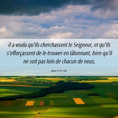 Picture 06 - Actes 17:27 LSG - il a voulu qu'ils cherchassent le Seigneur, et - Bible Verse Picture