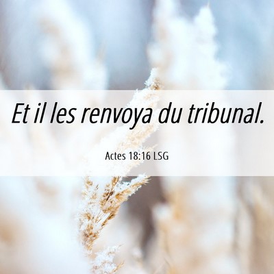 Picture 06 - Actes 18:16 LSG - Et il les renvoya du - Bible Verse Picture