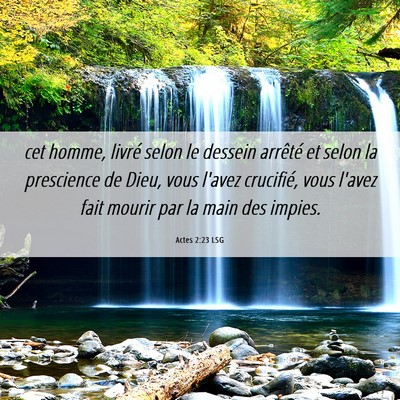Picture 06 - Actes 2:23 LSG - cet homme, livré selon le dessein arrêté et - Bible Verse Picture