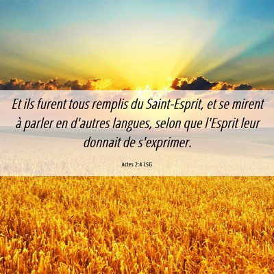 Picture 06 - Actes 2:4 LSG - Et ils furent tous remplis du Saint-Esprit, et se - Bible Verse Picture