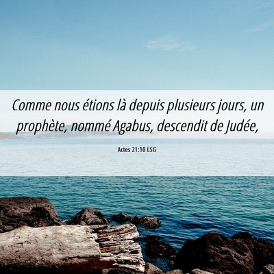 Picture 06 - Actes 21:10 LSG - Comme nous étions là depuis plusieurs jours, un - Bible Verse Picture