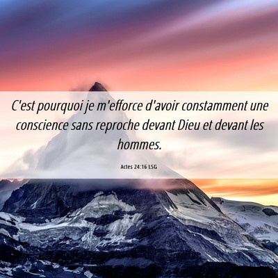 Picture 06 - Actes 24:16 LSG - C'est pourquoi je m'efforce d'avoir constamment - Bible Verse Picture