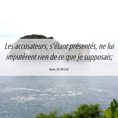 Picture 06 - Actes 25:18 LSG - Les accusateurs, s'étant présentés, ne lui - Bible Verse Picture