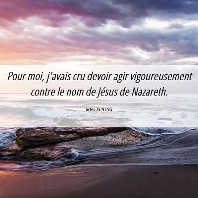 Picture 06 - Actes 26:9 LSG - Pour moi, j'avais cru devoir agir vigoureusement - Bible Verse Picture