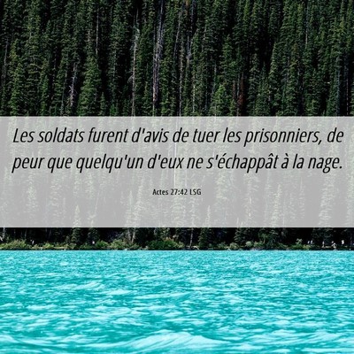 Picture 06 - Actes 27:42 LSG - Les soldats furent d'avis de tuer les - Bible Verse Picture