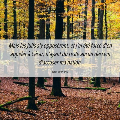 Picture 06 - Actes 28:19 LSG - Mais les Juifs s'y opposèrent, et j'ai été - Bible Verse Picture