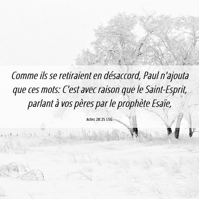 Picture 06 - Actes 28:25 LSG - Comme ils se retiraient en désaccord, Paul - Bible Verse Picture