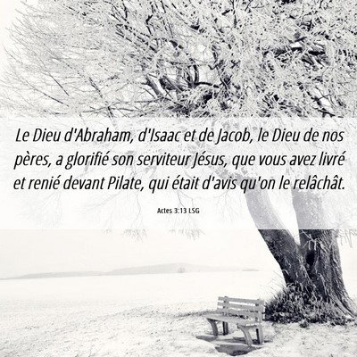 Picture 06 - Actes 3:13 LSG - Le Dieu d'Abraham, d'Isaac et de Jacob, le Dieu - Bible Verse Picture