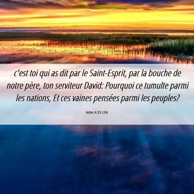 Picture 06 - Actes 4:25 LSG - c'est toi qui as dit par le Saint-Esprit, par la - Bible Verse Picture