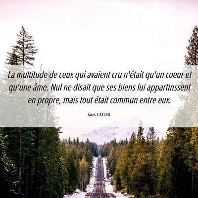 Picture 06 - Actes 4:32 LSG - La multitude de ceux qui avaient cru n'était - Bible Verse Picture