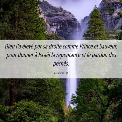 Picture 06 - Actes 5:31 LSG - Dieu l'a élevé par sa droite comme Prince et - Bible Verse Picture