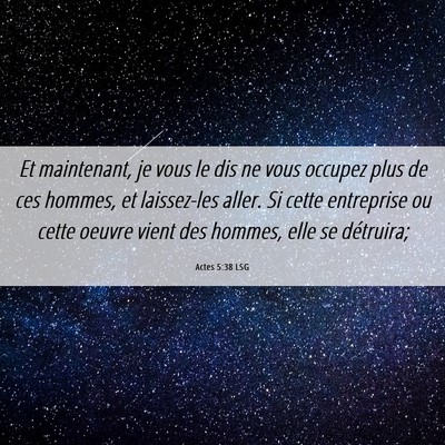 Picture 06 - Actes 5:38 LSG - Et maintenant, je vous le dis ne vous occupez - Bible Verse Picture