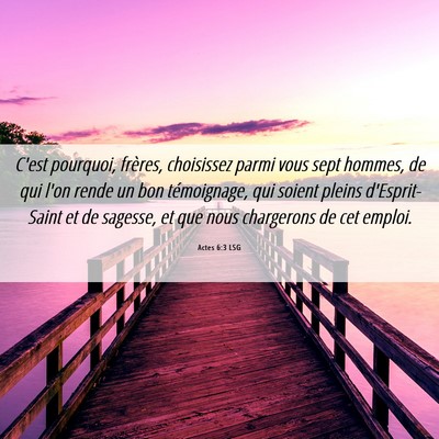 Picture 06 - Actes 6:3 LSG - C'est pourquoi, frères, choisissez parmi vous - Bible Verse Picture
