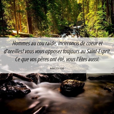 Picture 06 - Actes 7:51 LSG - Hommes au cou raide, incirconcis de coeur et - Bible Verse Picture