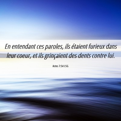 Picture 06 - Actes 7:54 LSG - En entendant ces paroles, ils étaient furieux - Bible Verse Picture