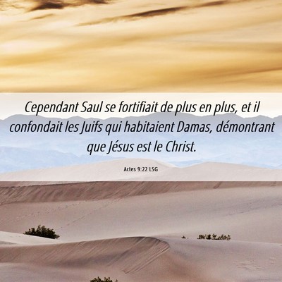 Picture 06 - Actes 9:22 LSG - Cependant Saul se fortifiait de plus en plus, et - Bible Verse Picture