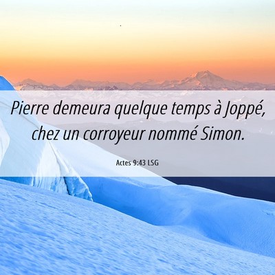 Picture 06 - Actes 9:43 LSG - Pierre demeura quelque temps à Joppé, chez un - Bible Verse Picture